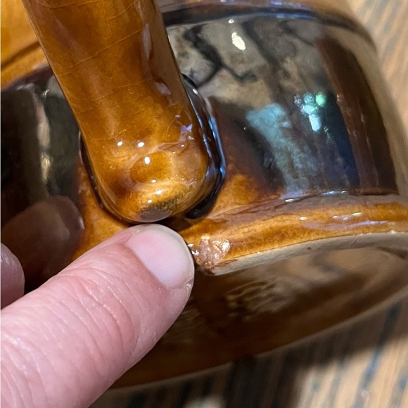 🤎Céramique de Beauce – Tilt teapot set with 3 mugs – 1977–78 Colonial Series - Picture 13 of 15